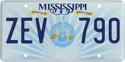 MS license plate ZEV790