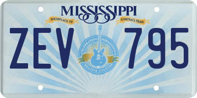 MS license plate ZEV795