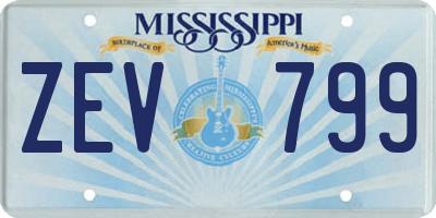 MS license plate ZEV799