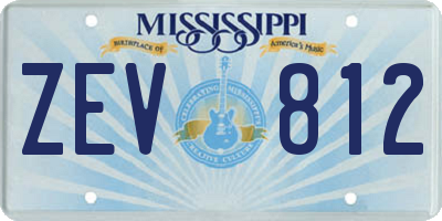 MS license plate ZEV812