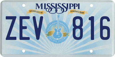 MS license plate ZEV816