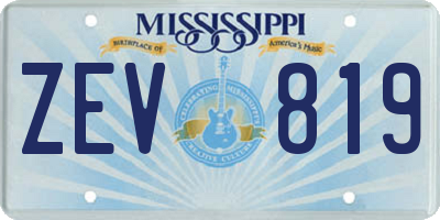 MS license plate ZEV819