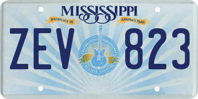 MS license plate ZEV823