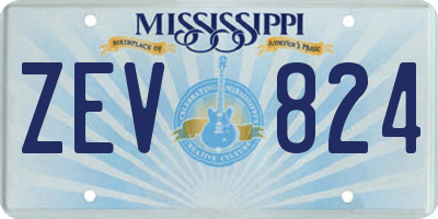 MS license plate ZEV824