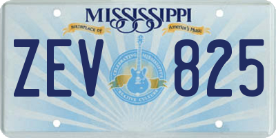 MS license plate ZEV825