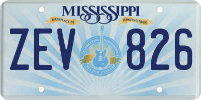 MS license plate ZEV826