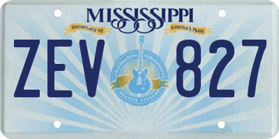 MS license plate ZEV827
