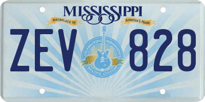 MS license plate ZEV828