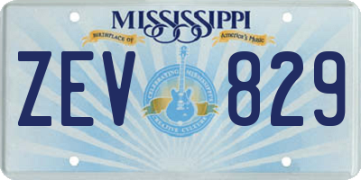 MS license plate ZEV829