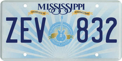 MS license plate ZEV832