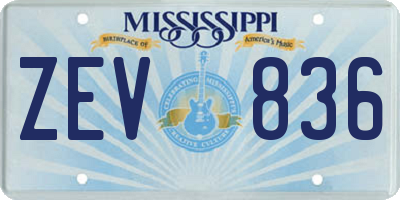 MS license plate ZEV836