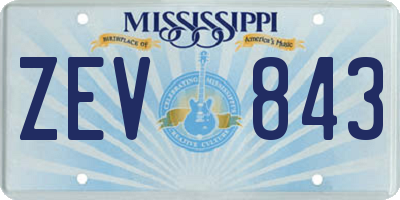 MS license plate ZEV843