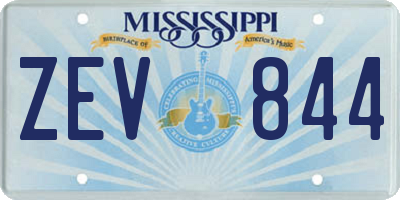 MS license plate ZEV844