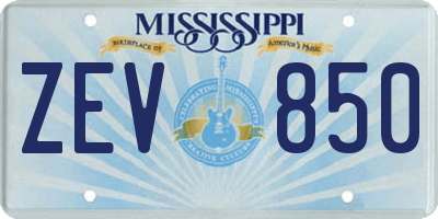 MS license plate ZEV850