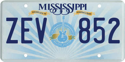 MS license plate ZEV852