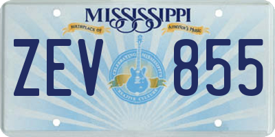 MS license plate ZEV855