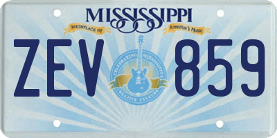 MS license plate ZEV859