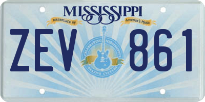 MS license plate ZEV861