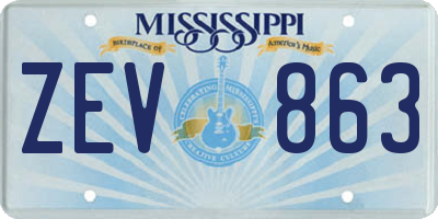 MS license plate ZEV863