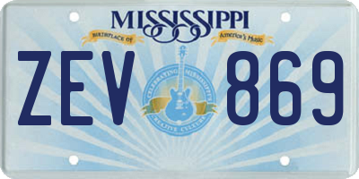 MS license plate ZEV869