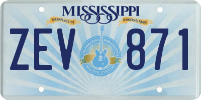 MS license plate ZEV871