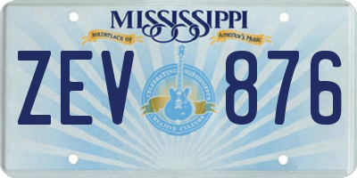 MS license plate ZEV876