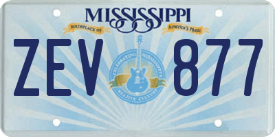 MS license plate ZEV877