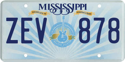 MS license plate ZEV878