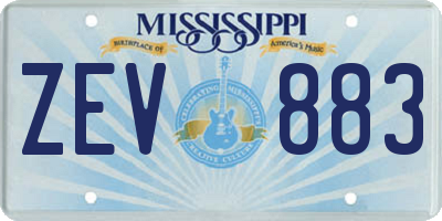 MS license plate ZEV883