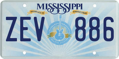 MS license plate ZEV886