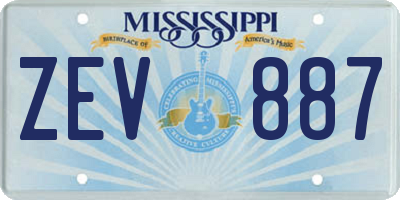 MS license plate ZEV887