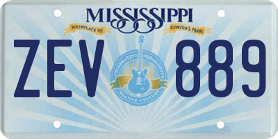 MS license plate ZEV889