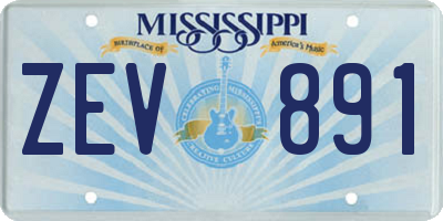 MS license plate ZEV891