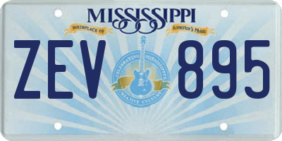 MS license plate ZEV895