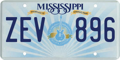 MS license plate ZEV896