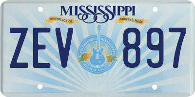 MS license plate ZEV897