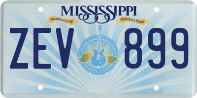 MS license plate ZEV899