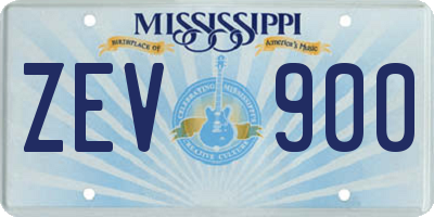 MS license plate ZEV900