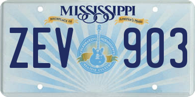 MS license plate ZEV903