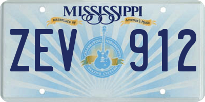 MS license plate ZEV912