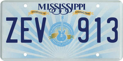 MS license plate ZEV913