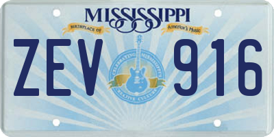 MS license plate ZEV916