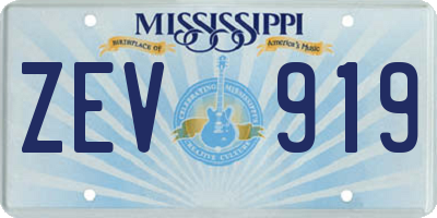 MS license plate ZEV919