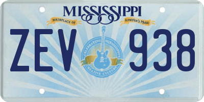 MS license plate ZEV938