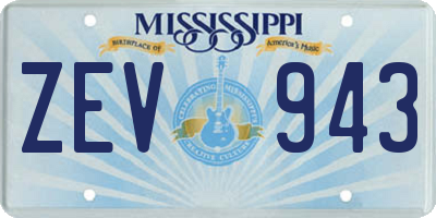 MS license plate ZEV943