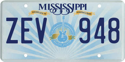 MS license plate ZEV948