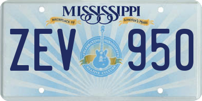 MS license plate ZEV950