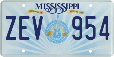 MS license plate ZEV954