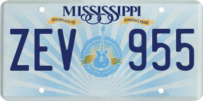 MS license plate ZEV955