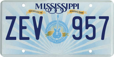 MS license plate ZEV957